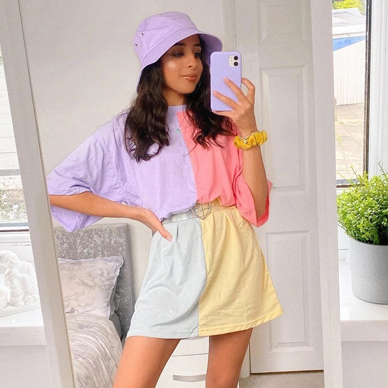 Y2K Grunge Oversized Tie Dye Top - Retro 90S Fashion, Summer Y2K Outfits, Pastel Goth Style Y2K Grunge Oversized Tie Dye Top - Retro 90S Fashion, Summer Y2K Outfits, Pastel Goth Style