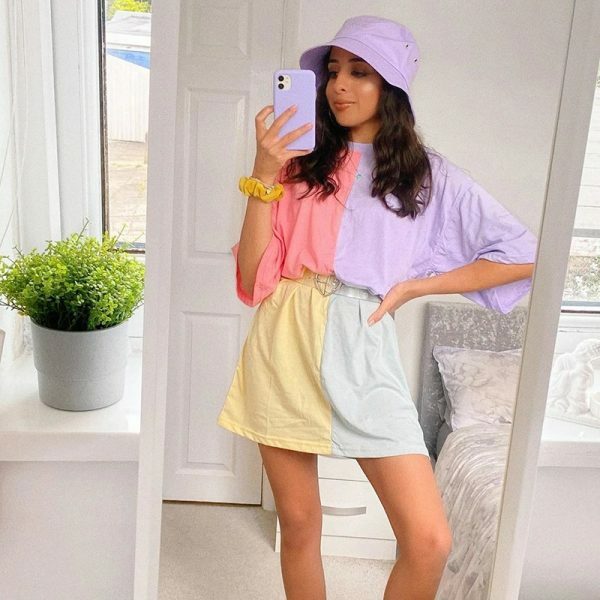 Y2K Grunge Oversized Tie Dye Top - Retro 90S Fashion, Summer Y2K Outfits, Pastel Goth Style Y2K Grunge Oversized Tie Dye Top - Retro 90S Fashion, Summer Y2K Outfits, Pastel Goth Style