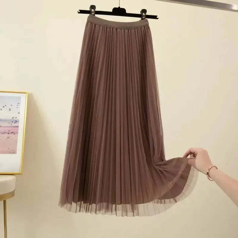 Y2K Grunge Oversized Two-Piece Set: Long Coat Suit & Mesh Skirt With Belt - Retro 90S Fashion