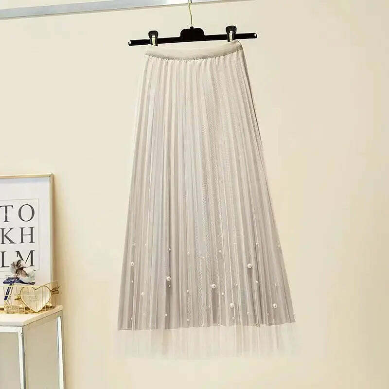 Y2K Grunge Oversized Two-Piece Set: Long Coat Suit & Mesh Skirt With Belt - Retro 90S Fashion