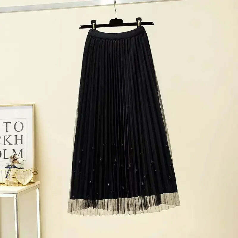 Y2K Grunge Oversized Two-Piece Set: Long Coat Suit & Mesh Skirt With Belt - Retro 90S Fashion