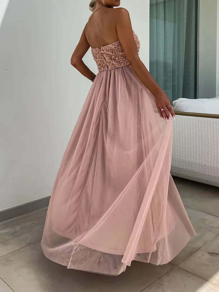 Y2K Grunge Patchwork Maxi Dress - Sleeveless Strapless Backless Summer Party Outfit For Women Y2K Grunge Patchwork Maxi Dress - Sleeveless Strapless Backless Summer Party Outfit For Women