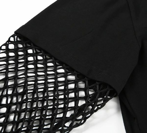 Y2K Grunge Patchwork Sleeve Top - 90S Fashion, Retro Style, Y2K Summer Outfits, Gothic Y2K Y2K Grunge Patchwork Sleeve Top - 90S Fashion, Retro Style, Y2K Summer Outfits, Gothic Y2K