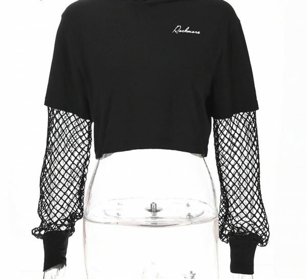 Y2K Grunge Patchwork Sleeve Top - 90S Fashion, Retro Style, Y2K Summer Outfits, Gothic Y2K Y2K Grunge Patchwork Sleeve Top - 90S Fashion, Retro Style, Y2K Summer Outfits, Gothic Y2K