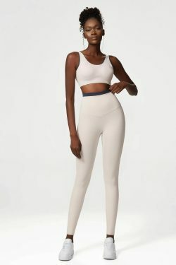 Y2K Grunge Peyton Sports Bra & Leggings Set - Milk White Retro 90S Summer Outfit