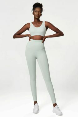 Y2K Grunge Peyton Sports Bra & Leggings Set Ice Grey - 90S Retro Summer Outfit