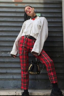 Y2K Grunge Plaid Pants - Retro 90S Fashion, Summer Y2K Outfits, Gothic Y2K Style