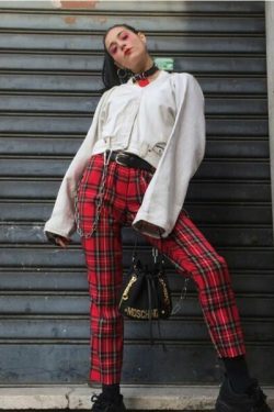 Y2K Grunge Plaid Pants - Retro 90S Fashion, Summer Y2K Outfits, Gothic Y2K Style
