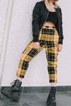 Y2K Grunge Plaid Pants - Retro 90S Fashion, Summer Y2K Outfits, Gothic Y2K Style