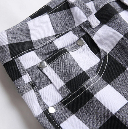 Y2K Grunge Plaid Pants Slim Fit - Retro 90S Fashion, Y2K Summer Outfits, Gothic Y2K Style Y2K Grunge Plaid Pants Slim Fit - Retro 90S Fashion, Y2K Summer Outfits, Gothic Y2K Style