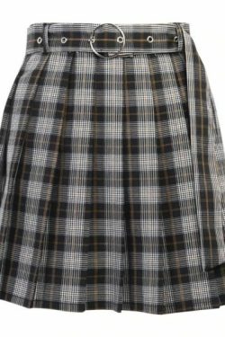 Y2K Grunge Plaid Pleated Mini Skirt - 90S Fashion, Retro Style, Y2K Summer Outfits