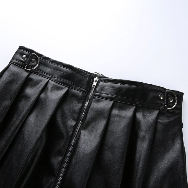 Y2K Grunge Pleated Metal Ring Skirt - 90S Fashion, Retro Style, Gothic Y2K, Summer Outfit Y2K Grunge Pleated Metal Ring Skirt - 90S Fashion, Retro Style, Gothic Y2K, Summer Outfit