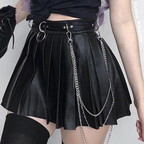 Y2K Grunge Pleated Metal Ring Skirt - 90S Fashion, Retro Style, Gothic Y2K, Summer Outfit Y2K Grunge Pleated Metal Ring Skirt - 90S Fashion, Retro Style, Gothic Y2K, Summer Outfit