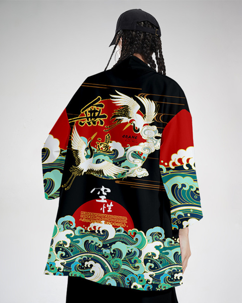 Y2K Grunge Printed Kimono Jacket - Retro 90S Summer Outfit, Pastel Goth, Y2K Party Fashion Y2K Grunge Printed Kimono Jacket - Retro 90S Summer Outfit, Pastel Goth, Y2K Party Fashion