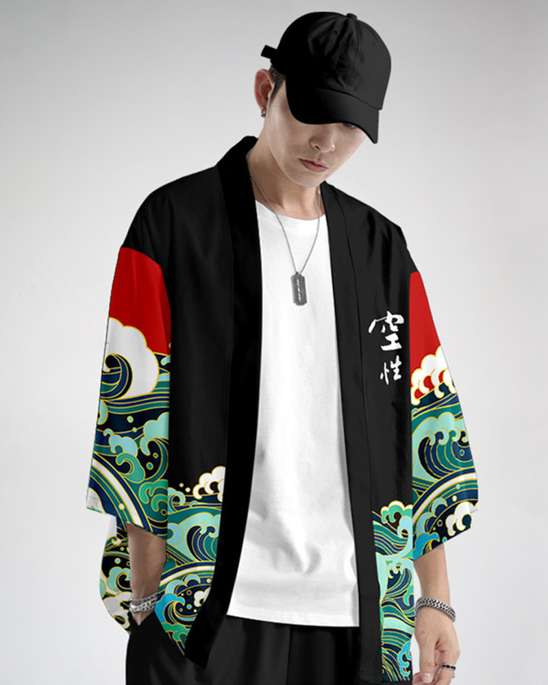 Y2K Grunge Printed Kimono Jacket - Retro 90S Summer Outfit, Pastel Goth, Y2K Party Fashion Y2K Grunge Printed Kimono Jacket - Retro 90S Summer Outfit, Pastel Goth, Y2K Party Fashion