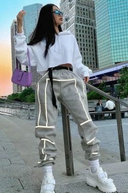 Y2K Grunge Reflective Cargo Pants - 90S Fashion, Summer Outfits, Retro Style, Y2K Club Fits