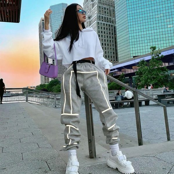 Y2K Grunge Reflective Cargo Pants - 90S Fashion, Summer Outfits, Retro Style, Y2K Club Fits Y2K Grunge Reflective Cargo Pants - 90S Fashion, Summer Outfits, Retro Style, Y2K Club Fits