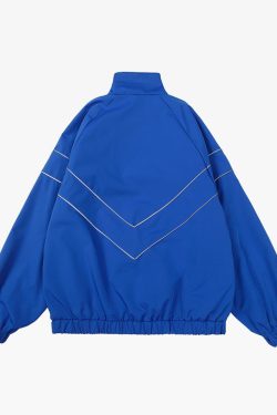 Y2K Grunge Reflective Stripe Jacket - 90S Retro Summer Outfit, Y2K Club & Party Fashion