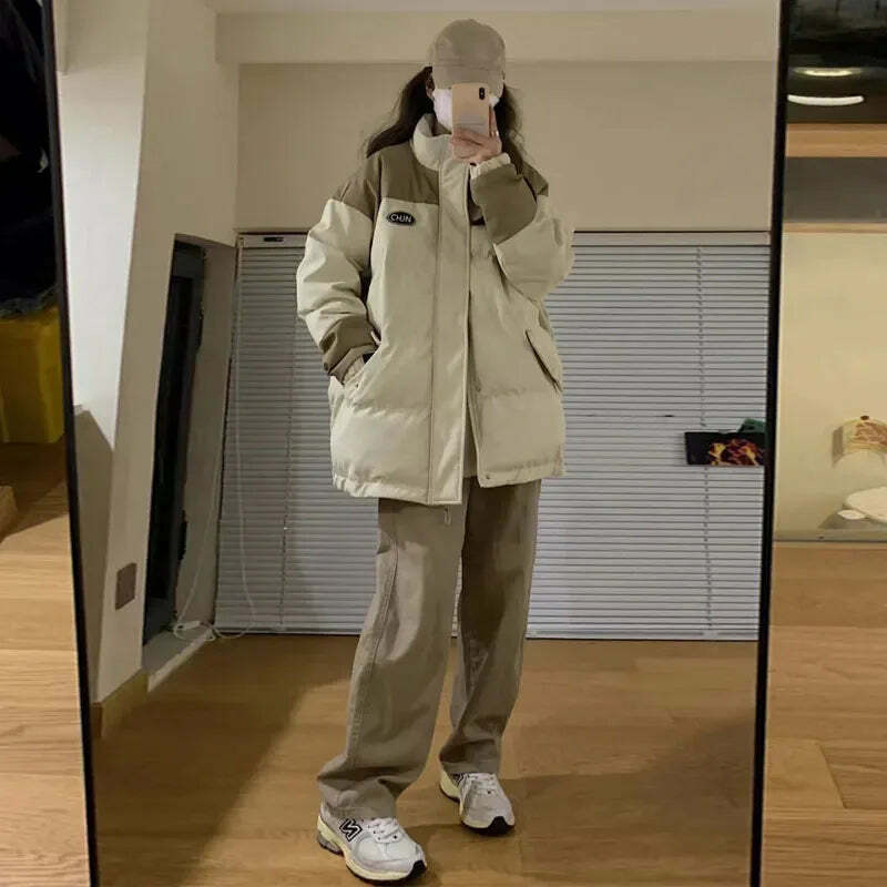 Y2K Grunge Retro 90S Fashion Women'S Down Cotton Jacket Coat - Loose Thickening Parka Y2K Grunge Retro 90S Fashion Women'S Down Cotton Jacket Coat - Loose Thickening Parka