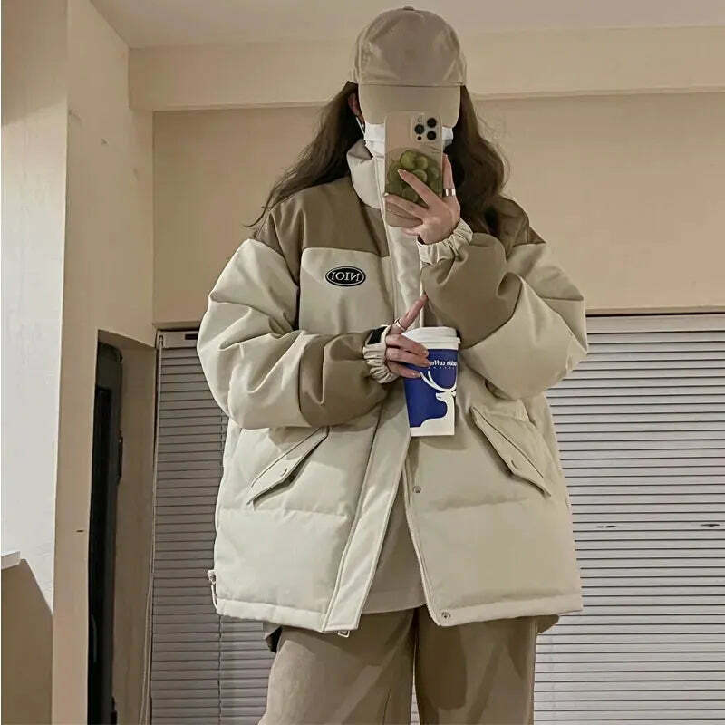 Y2K Grunge Retro 90S Fashion Women'S Down Cotton Jacket Coat - Loose Thickening Parka Y2K Grunge Retro 90S Fashion Women'S Down Cotton Jacket Coat - Loose Thickening Parka