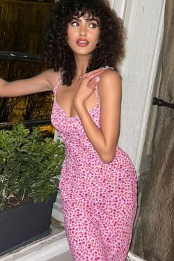 Y2K Grunge Rose Midi Dress - 90S Fashion, Summer Outfits, Retro Style, Y2K Party Look