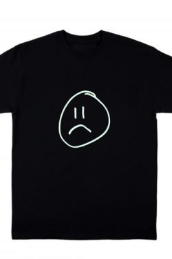 Y2K Grunge Sad Smiley Face Shirt - Retro 90S Summer Outfit, Pastel Goth, Y2K Popstar Style