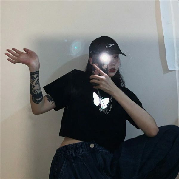 Y2K Grunge Short T-Shirt - 90S Fashion, Y2K Summer Outfits, Retro Style, Y2K Club & Party Y2K Grunge Short T-Shirt - 90S Fashion, Y2K Summer Outfits, Retro Style, Y2K Club & Party