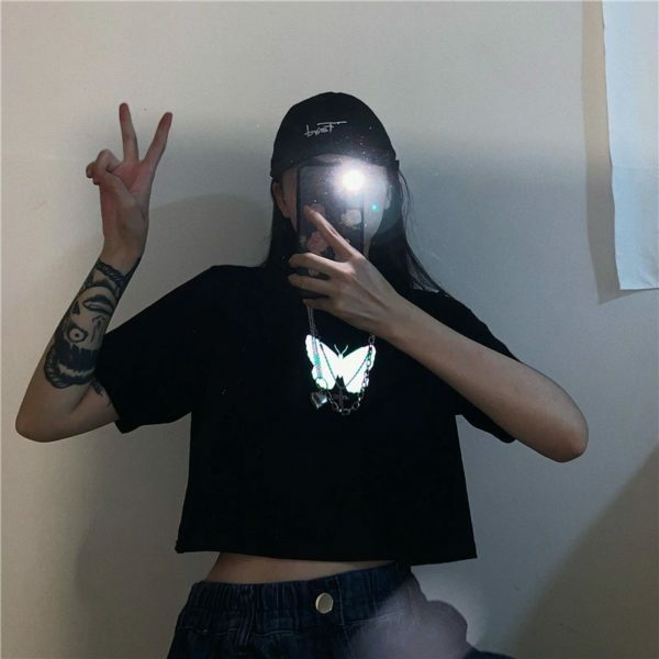 Y2K Grunge Short T-Shirt - 90S Fashion, Y2K Summer Outfits, Retro Style, Y2K Club & Party Y2K Grunge Short T-Shirt - 90S Fashion, Y2K Summer Outfits, Retro Style, Y2K Club & Party