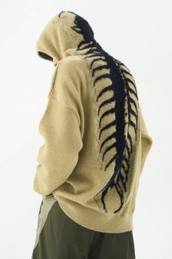 Y2K Grunge Skeleton Hoodie Jacket - 90S Retro Goth Fashion, Perfect For Y2K Summer Outfits