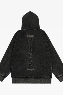 Y2K Grunge Skeleton Ribcage Hoodie - 90S Retro Goth Fashion, Perfect For Y2K Summer Outfits