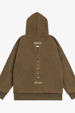 Y2K Grunge Skeleton Ribcage Hoodie - 90S Retro Goth Fashion, Perfect For Y2K Summer Outfits