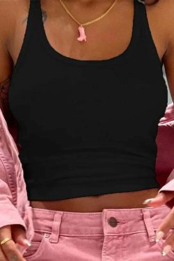 Y2K Grunge Sleeveless Ribbed Knit Tank Top - Sexy Bodycon Cami For 90S Summer Clubwear