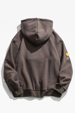 Y2K Grunge Smiley Face Hoodie - Retro 90S Fashion, Summer Y2K Outfits, Pastel Goth Style