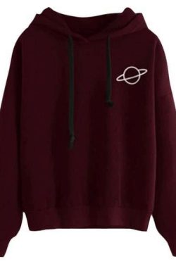 Y2K Grunge Space Logo Hoodie - Retro 90S Fashion, Summer Outfits, And Pastel Goth Style