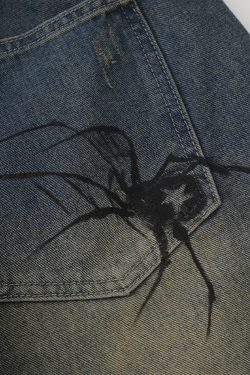 Y2K Grunge Spider Shorts - Retro 90S Summer Outfit, Pastel Goth, Hip Hop Fashion