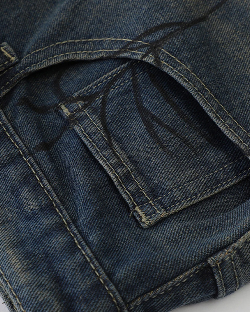 Y2K Grunge Spider Shorts - Retro 90S Summer Outfit, Pastel Goth, Hip Hop Fashion