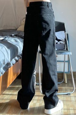 Y2K Grunge Spider Web Jeans - 90S Fashion, Retro Style, Gothic Y2K, Summer Y2K Outfits