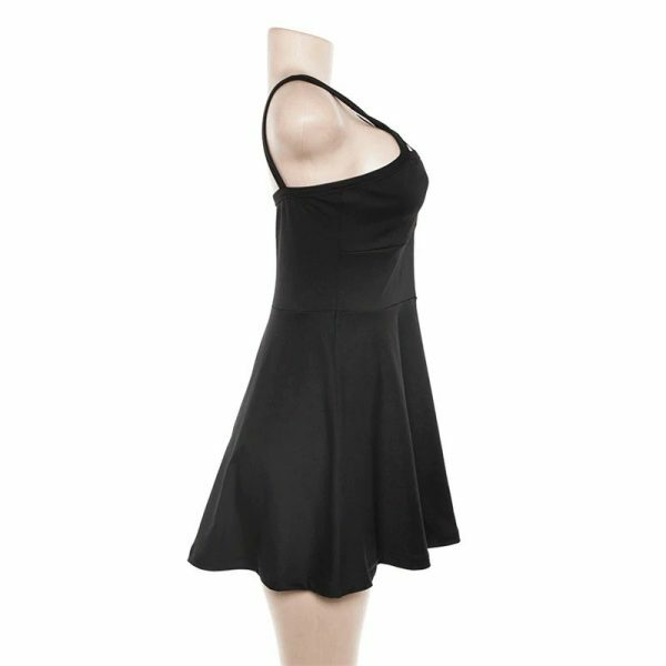 Y2K Grunge Strap Gothic Dress - Retro 90S Summer Outfit, Pastel Goth, Y2K Party & Club Fashion