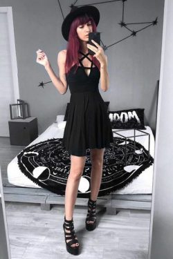 Y2K Grunge Strap Gothic Dress - Retro 90S Summer Outfit, Pastel Goth, Y2K Party & Club Fashion