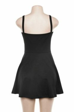 Y2K Grunge Strap Gothic Dress - Retro 90S Summer Outfit, Pastel Goth, Y2K Party & Club Fashion