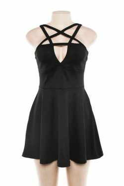 Y2K Grunge Strap Gothic Dress - Retro 90S Summer Outfit, Pastel Goth, Y2K Party & Club Fashion
