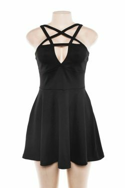 Y2K Grunge Strap Gothic Dress - Retro 90S Summer Outfit, Pastel Goth, Y2K Party & Club Fashion