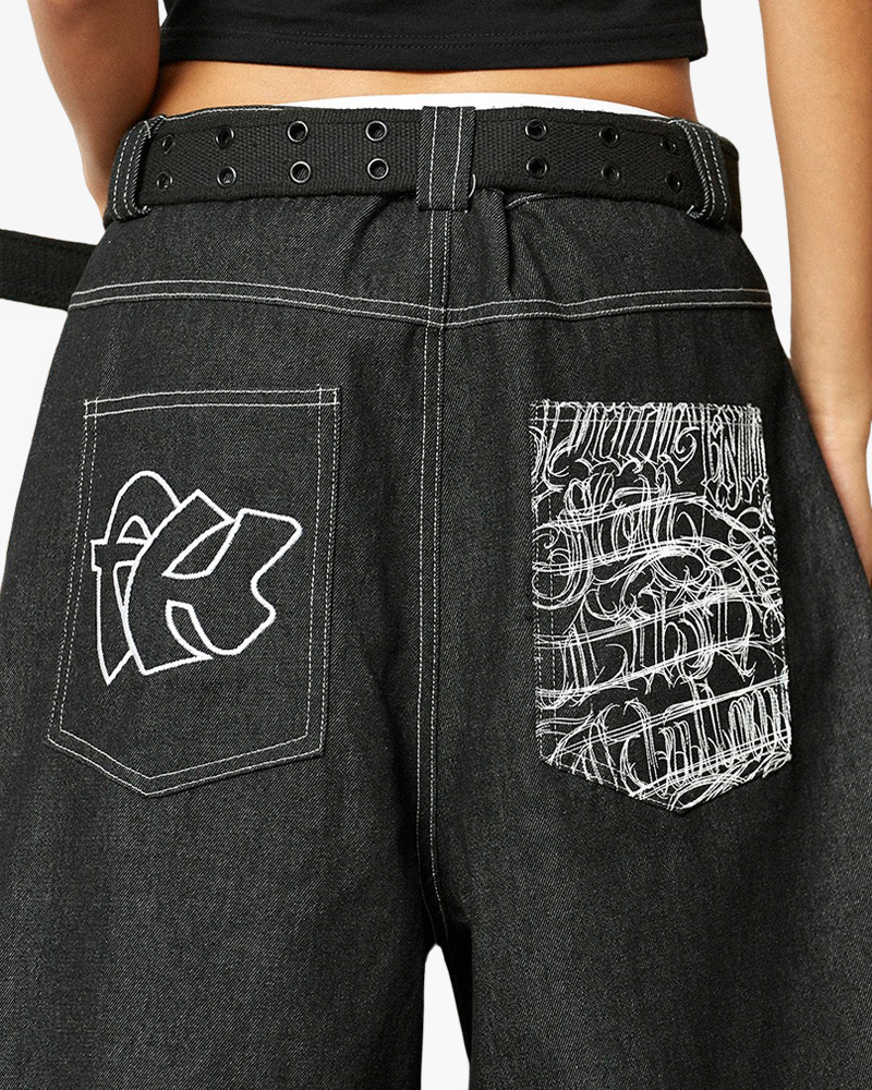Y2K Grunge Streetwear Denim Shorts - 90S Retro Summer Outfit, Y2K Club & Party Fashion Y2K Grunge Streetwear Denim Shorts - 90S Retro Summer Outfit, Y2K Club & Party Fashion