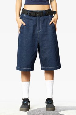 Y2K Grunge Streetwear Denim Shorts - 90S Retro Summer Outfit, Y2K Club & Party Fashion