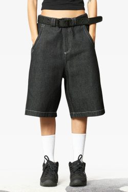 Y2K Grunge Streetwear Denim Shorts - 90S Retro Summer Outfit, Y2K Club & Party Fashion