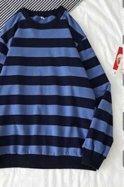 Y2K Grunge Striped Long Sleeve Shirt - Retro 90S Fashion, Summer Y2K Outfits, Pastel Goth Style