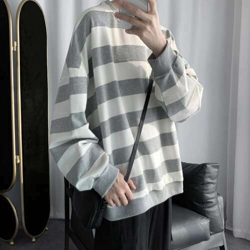 Y2K Grunge Striped Loose Sweater - 90S Fashion, Retro Style, Y2K Summer Outfits Y2K Grunge Striped Loose Sweater - 90S Fashion, Retro Style, Y2K Summer Outfits
