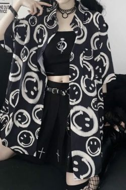 Y2K Grunge Summer Outfit - I Promise I'M Happy Retro 90S Tee For Women