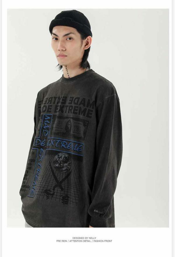 Y2K Grunge Summer Sweatshirt - Retro 90S Fashion, Pastel Goth, Y2K Club & Party Outfits