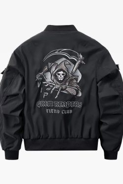 Y2K Grunge Techwear Bomber Jacket - 90S Retro Summer Outfit, Gothic Y2K Fashion